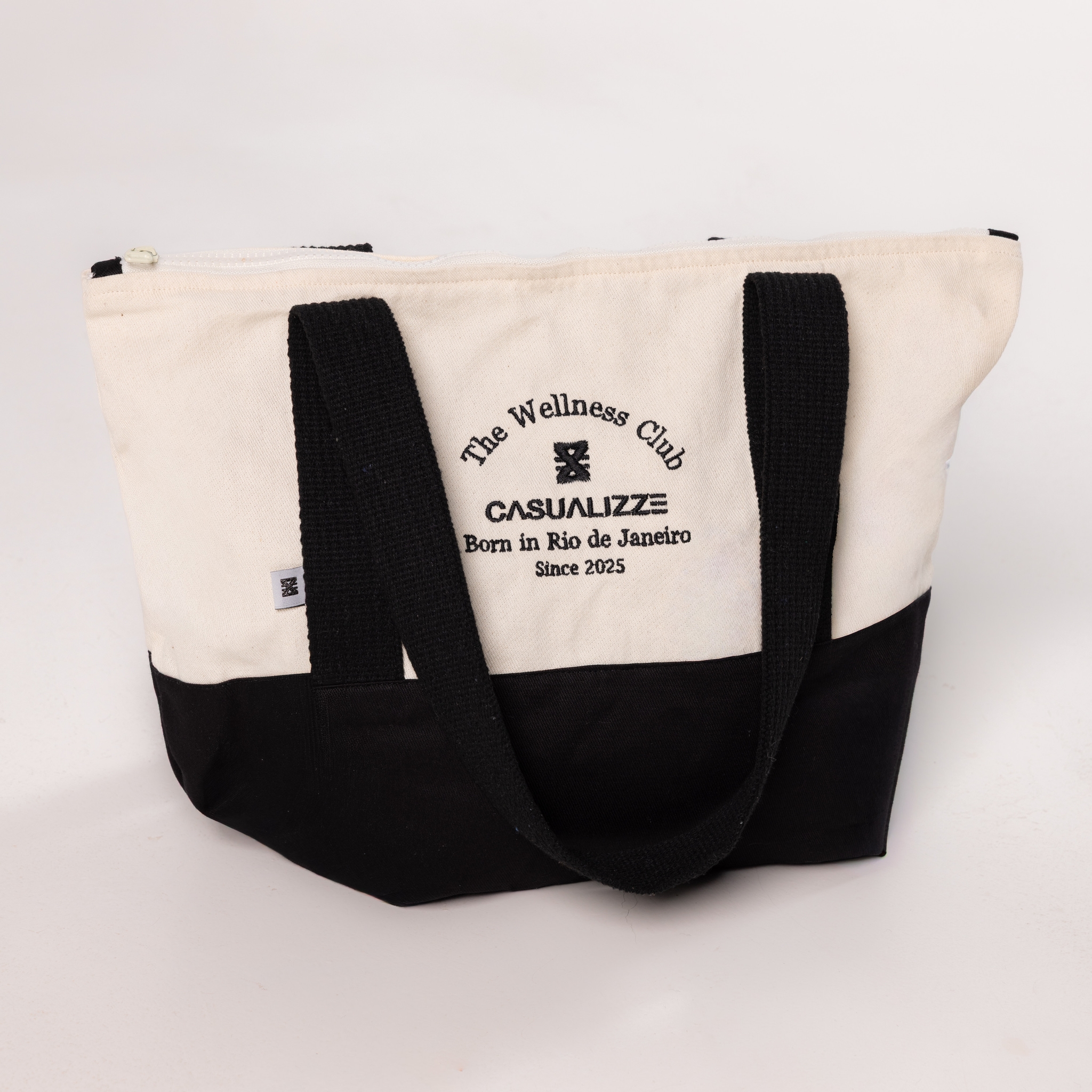 Bolsa Wellness Bordada com Zíper - Off White U Bolsa Wellness Bordada com Zíper - Off White U