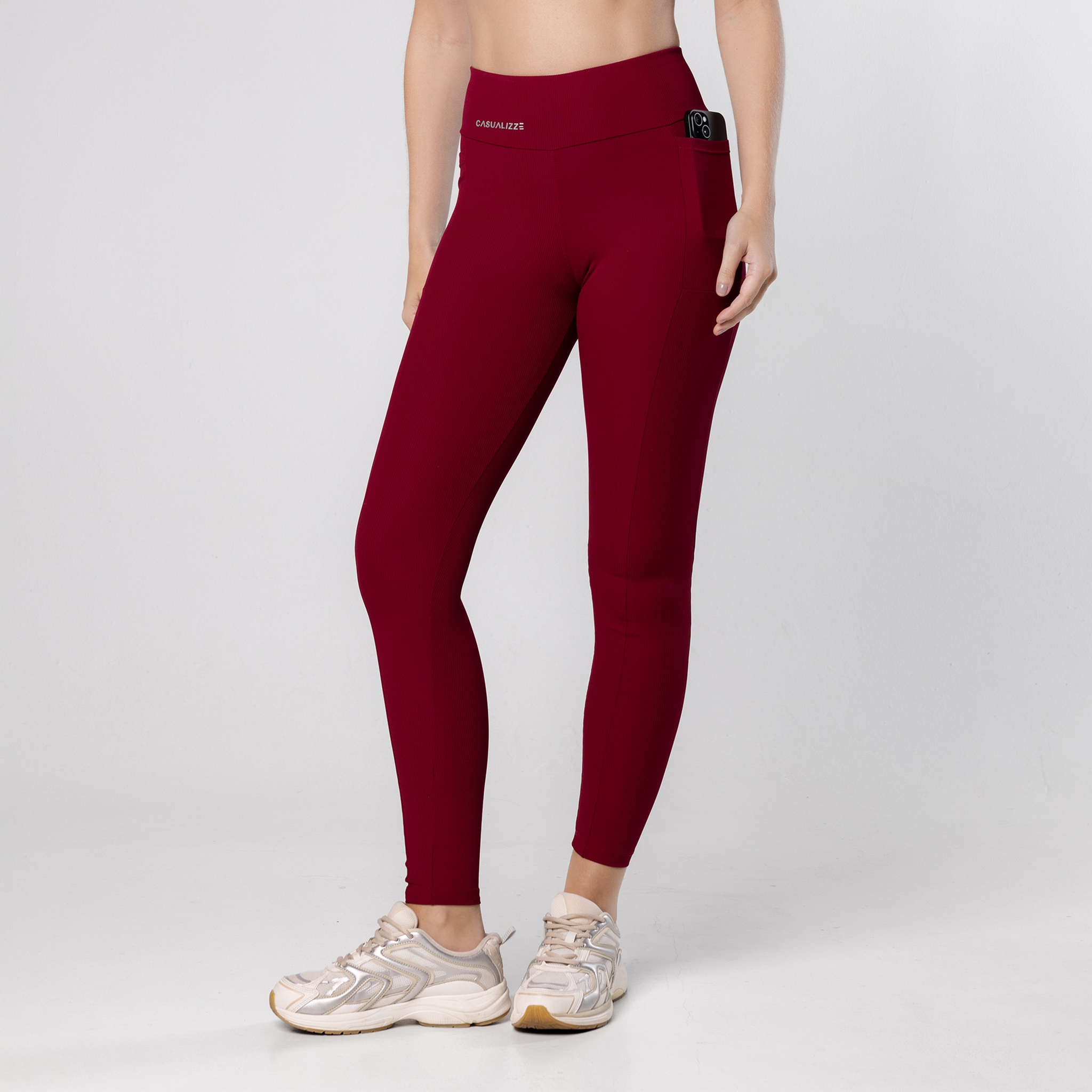 Calça Legging Feminina Academia Fitness Com Bolsos Corrida - Vermelho Carmim P Calça Legging Feminina Academia Fitness Com Bolsos Corrida - Vermelho Carmim P