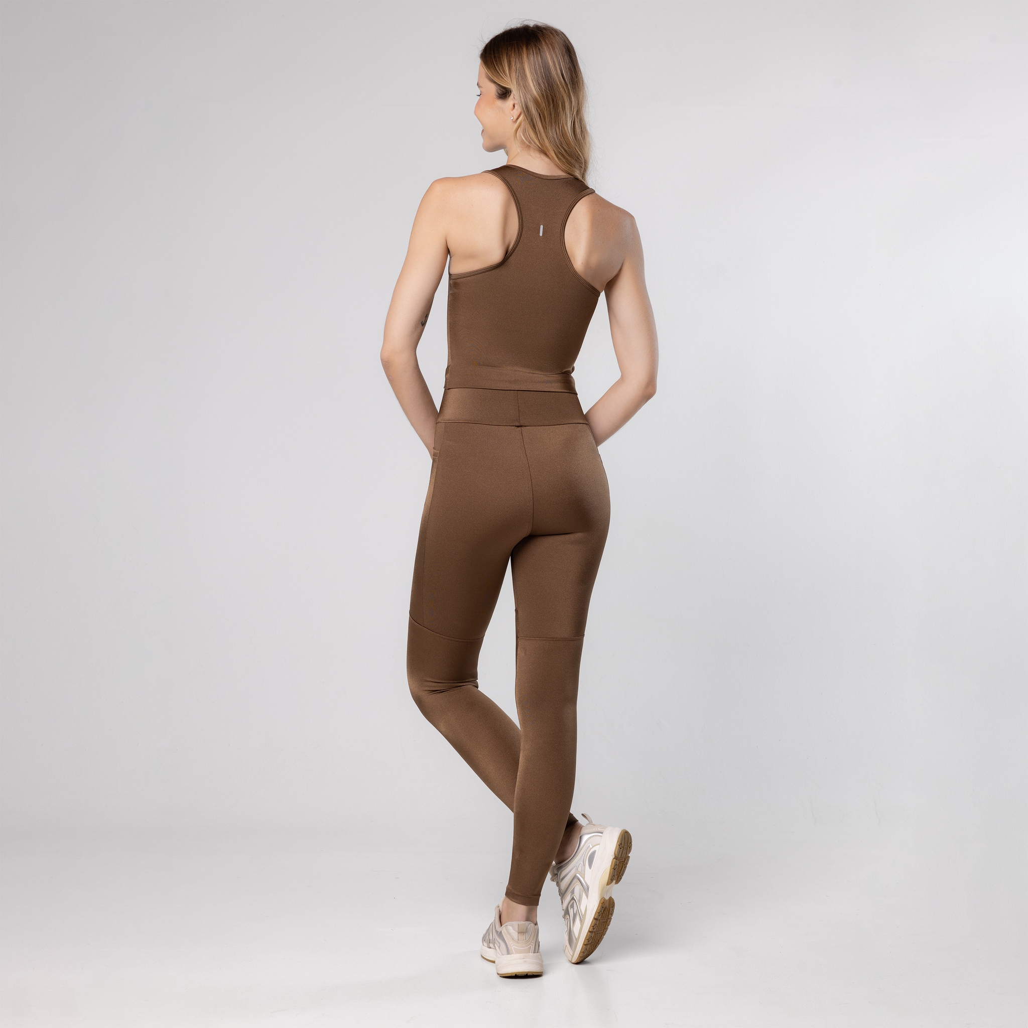 Calça Legging Feminina Academia Bolsos Refletivo