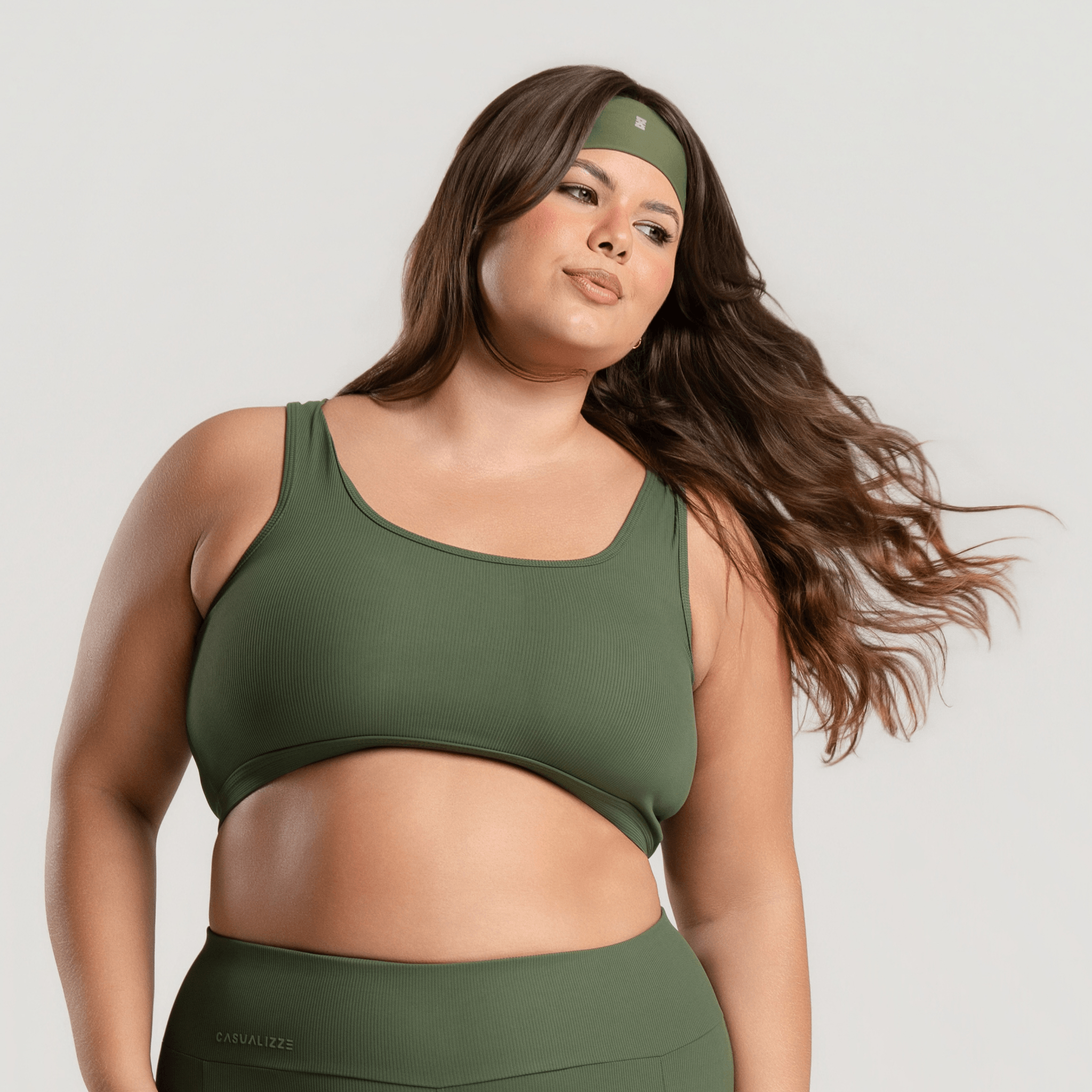 Kit 2 Tops Femininos Bolso Fitness Preto e Verde