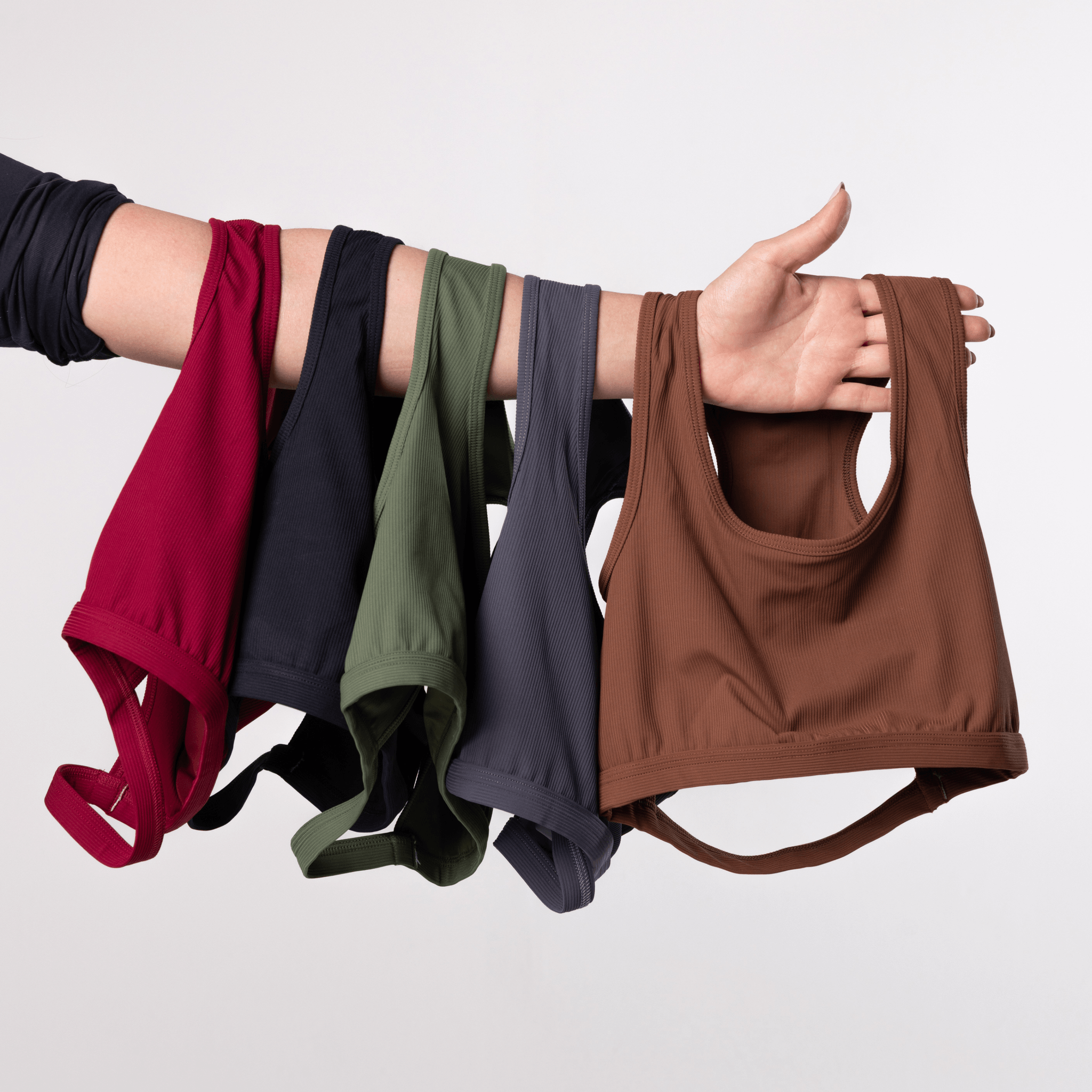 Kit 2 Tops Femininos Bolso Fitness Vermelho e Preto